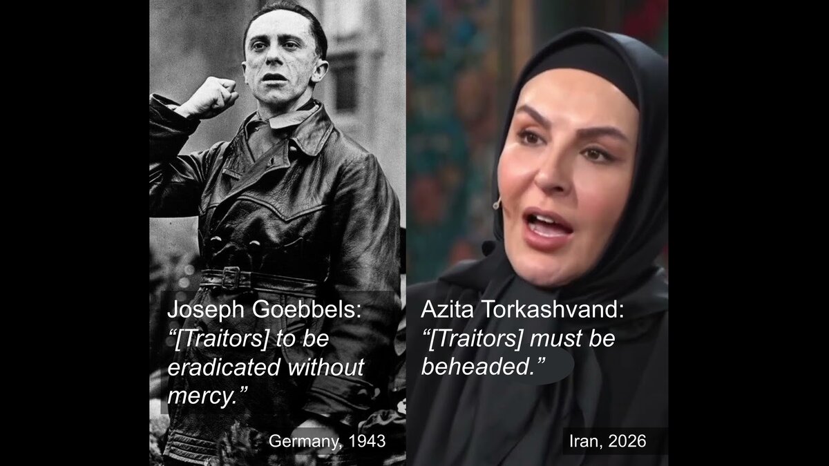 Azita Torkashvand and Joseph Goebbels — a side-by-side comparison of rhetoric